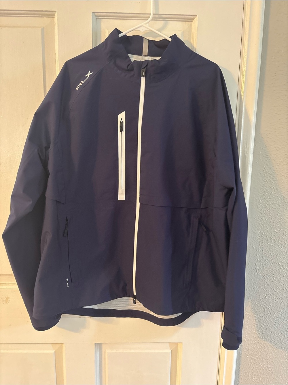 RLX Ralph Lauren Men's XL Navy Waterproof Stretch Softshell Full Zip Jacket